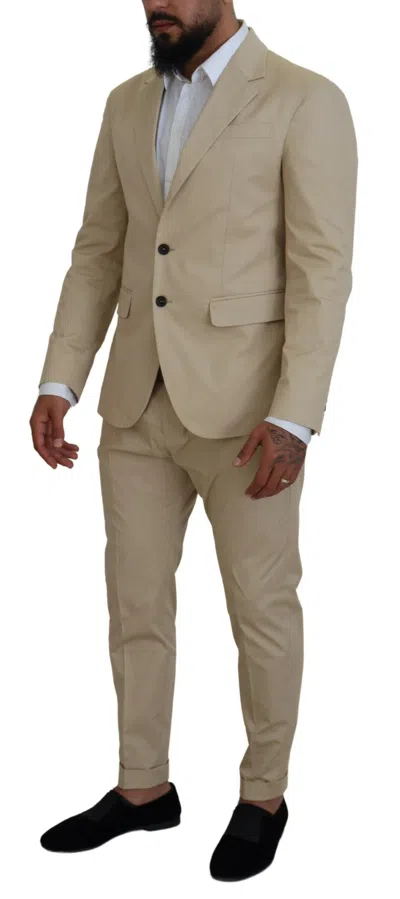 Pre-owned Dsquared2 Dsquared² Beige Cotton Single Breasted 2 Piece Cipro Men's Suit ()