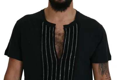 Pre-owned Dsquared2 Dsquared² Black Chain Embellished Cotton Short Sleeve Men's T-shirt ()