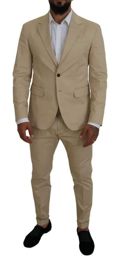 Pre-owned Dsquared2 Dsquared² Beige Cotton Single Breasted 2 Piece Cipro Men's Suit ()