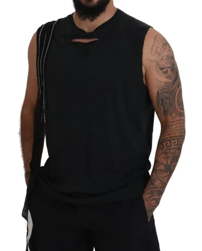 Pre-owned Dsquared2 Dsquared² Black Chain Embellished Sleeveless Men Tank Men's T-shirt ()