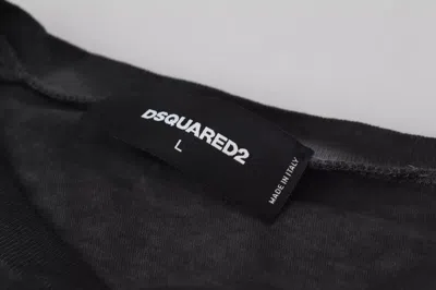 Dsquared2 Black Cotton Linen Long Sleeves Pullover Sweater In Black