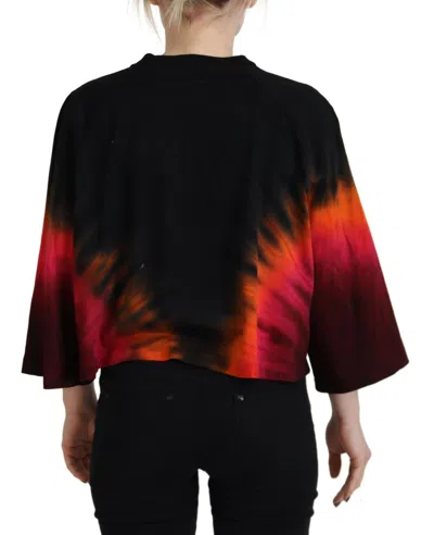 Pre-owned Dsquared2 Dsquared² Black Cotton Tie Dye Crew Neck Casual Women's Top ()