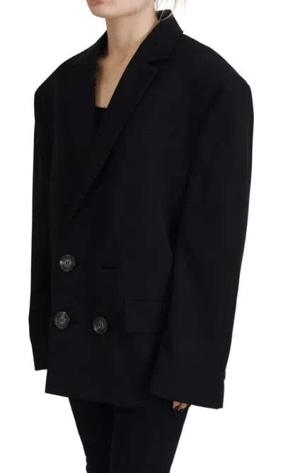 Pre-owned Dsquared2 Dsquared² Black Double Breasted Coat Blazer Women's Jacket ()