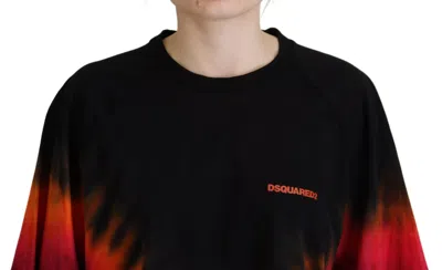 Pre-owned Dsquared2 Dsquared² Black Cotton Tie Dye Crew Neck Casual Women's Top ()