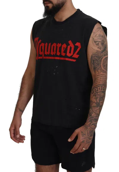 Pre-owned Dsquared2 Dsquared² Black Cotton Sleeveless Crewneck Tank Men's T-shirt ()