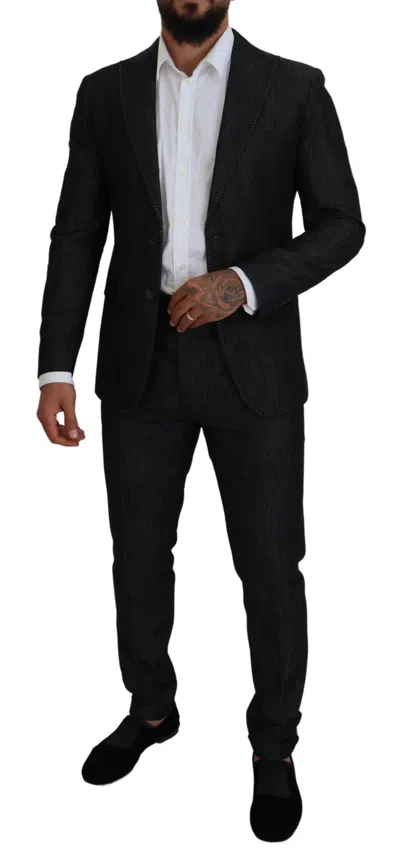 Pre-owned Dsquared2 Dsquared² Black Cotton Single Breasted 2 Piece Miami Men's Suit ()