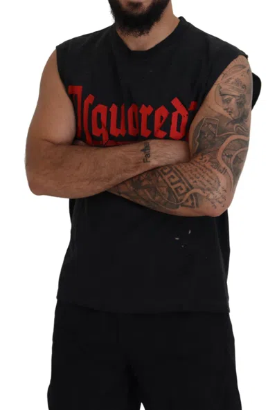 Pre-owned Dsquared2 Dsquared² Black Cotton Sleeveless Crewneck Tank Men's T-shirt ()