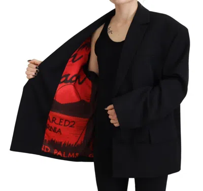 Pre-owned Dsquared2 Dsquared² Black Double Breasted Coat Blazer Women's Jacket ()