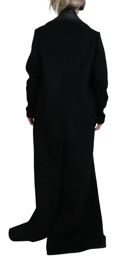 Dsquared2 Black Double Breasted Long Coat Jacket In Black