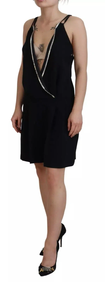 Pre-owned Dsquared2 Dsquared² Black Embellished Sleeveless V-neck Jumpsuit Women's Dress ()