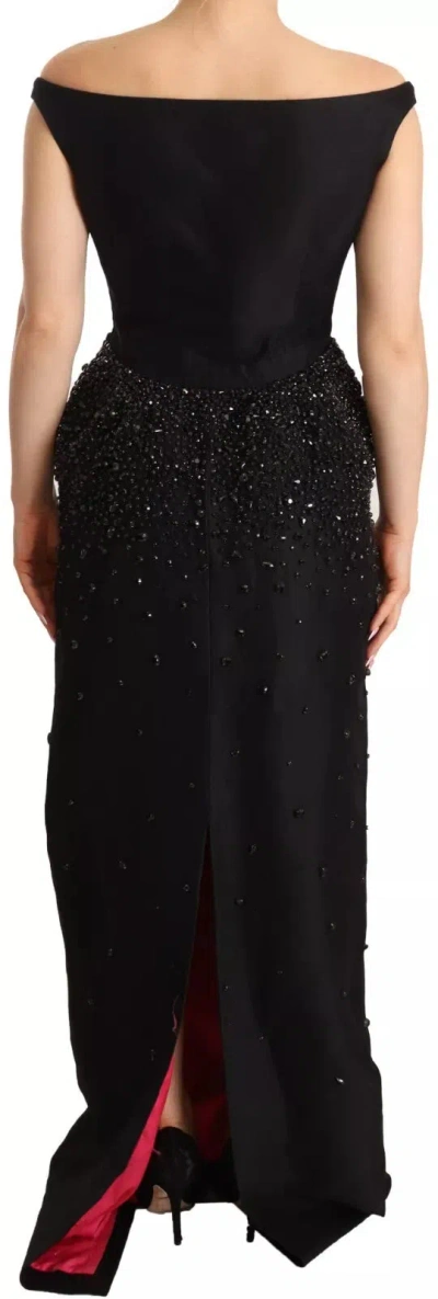 Pre-owned Dsquared2 Dsquared² Black Embellish Sleeveless Ribbon Floor Length Women's Dress ()