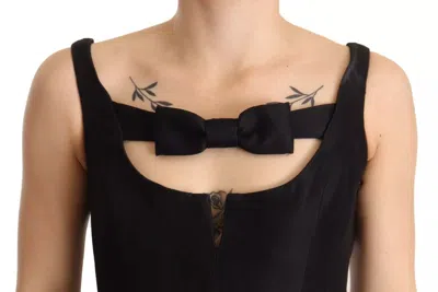 Pre-owned Dsquared² Black Embellish Sleeveless Ribbon Floor Length Women's Dress ()