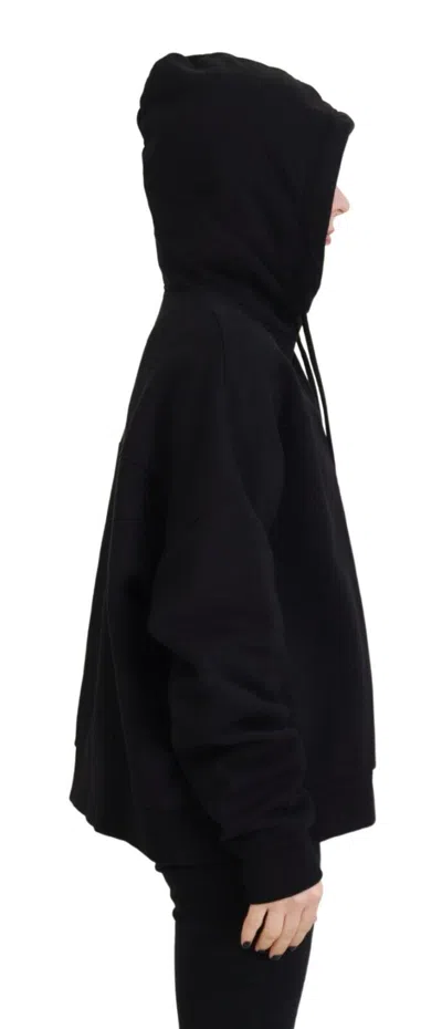 Pre-owned Dsquared2 Dsquared² Black Logo Patch Cotton Hoodie Sweatshirt Women's Sweater ()