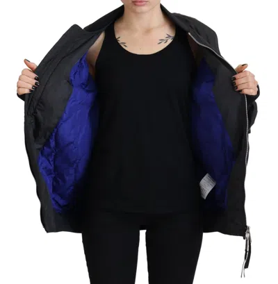Pre-owned Dsquared2 Dsquared² Black Logo Print Full Zip Women Bomber Women's Jacket ()