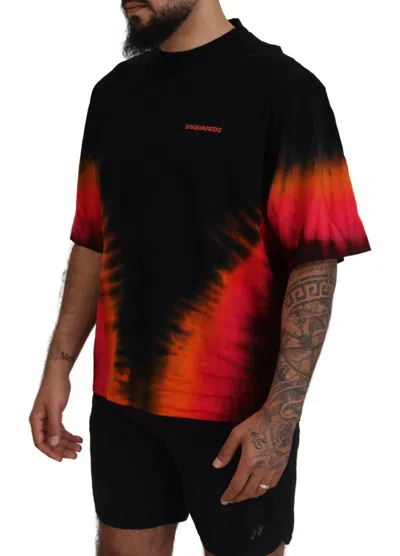 Pre-owned Dsquared2 Dsquared² Black Orange Cotton Short Sleeves Crewneck Men's T-shirt ()