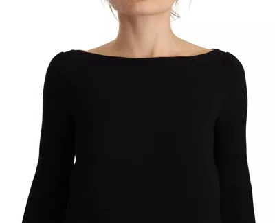 Pre-owned Dsquared2 Dsquared² Black Long Sleeves Side Slit Floor Length Women's Dress ()