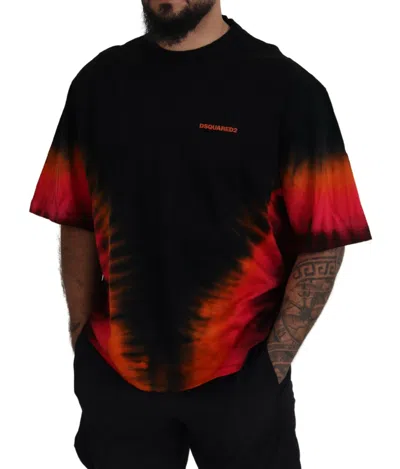 Pre-owned Dsquared2 Dsquared² Black Orange Cotton Short Sleeves Crewneck Men's T-shirt ()