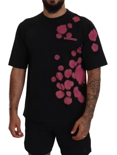 Pre-owned Dsquared2 Dsquared² Black Pink Cotton Short Sleeves Crewneck Men's T-shirt ()