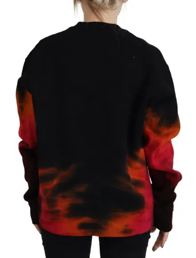 Pre-owned Dsquared2 Dsquared² Black Tie Dye Logo Print Women Long Sleeve Women's Sweater ()