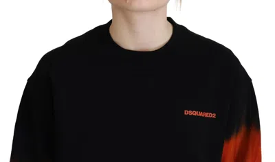 Pre-owned Dsquared2 Dsquared² Black Tie Dye Logo Print Women Long Sleeve Women's Sweater ()