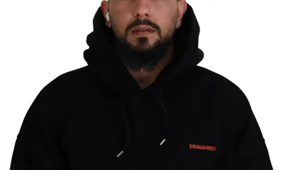 Pre-owned Dsquared2 Dsquared² Black Red Cotton Hooded Tie Dye Pullover Men's Sweater () In Black And Red