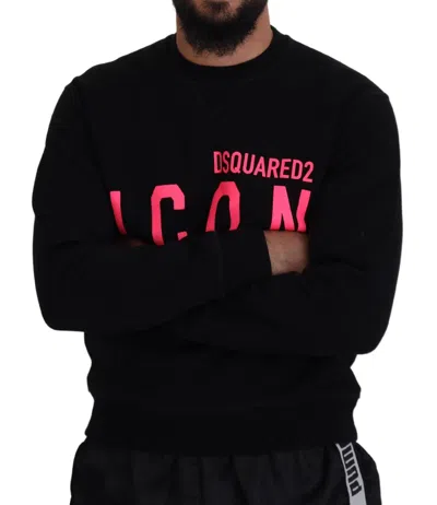 Pre-owned Dsquared2 Dsquared² Black Printed Long Sleeves Pullover Men's Sweater ()