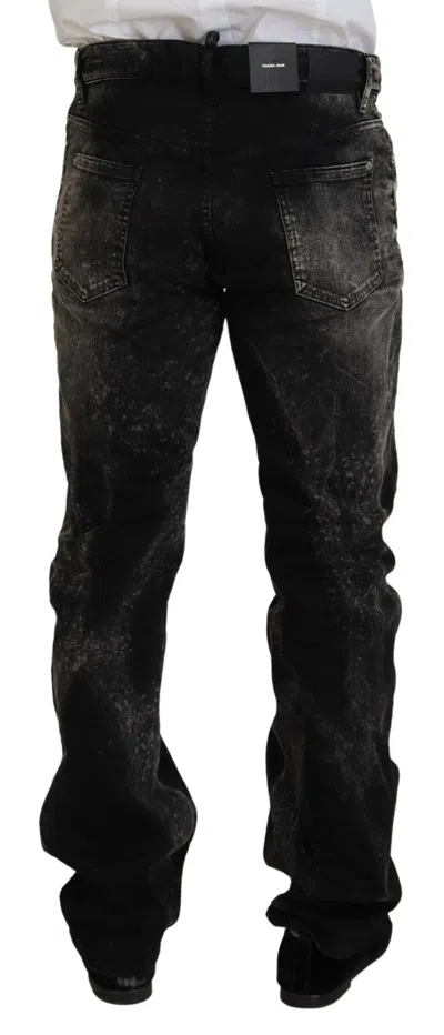 Pre-owned Dsquared2 Dsquared² Black Washed Cotton Straight Fit Casual Denim Men's Jeans ()