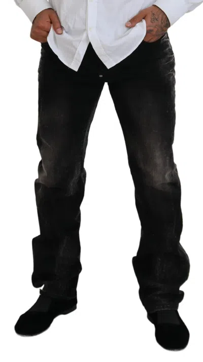 Pre-owned Dsquared2 Dsquared² Black Washed Cotton Straight Fit Casual Denim Men's Jeans ()