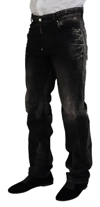 Pre-owned Dsquared2 Dsquared² Black Washed Cotton Straight Fit Casual Denim Men's Jeans ()