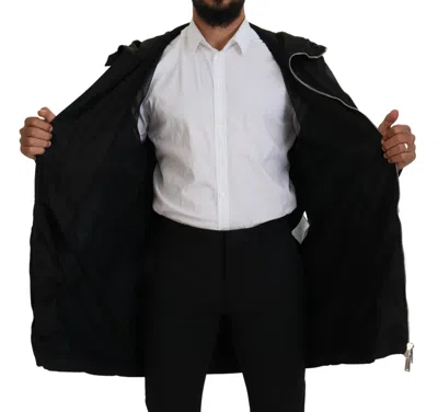 Pre-owned Dsquared2 Dsquared² Black White Print Long Hooded Coat Nylon Men's Jacket ()