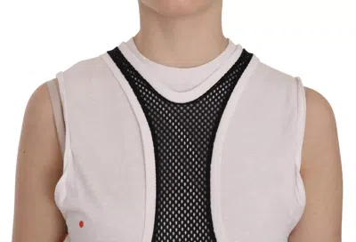 Pre-owned Dsquared2 Dsquared² Black White Crew Neck Sleeveless Cotton Women's Blouse () In Black/white