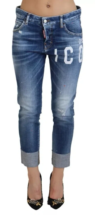 Pre-owned Dsquared2 Dsquared² Blue Icon Low Waist Cropped Cool Girl Denim Women's Jeans ()