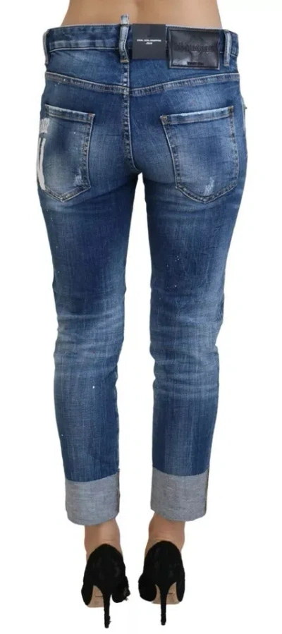 Pre-owned Dsquared2 Dsquared² Blue Icon Low Waist Cropped Cool Girl Denim Women's Jeans ()