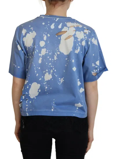 Pre-owned Dsquared2 Dsquared² Blue Goth Gurl Print Black Lace Cotton Tee Women's T-shirt ()