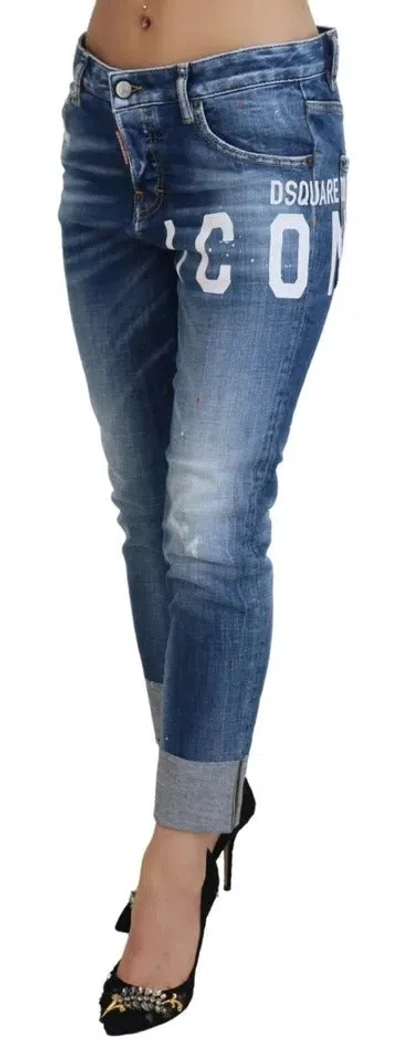 Pre-owned Dsquared2 Dsquared² Blue Icon Low Waist Cropped Cool Girl Denim Women's Jeans ()