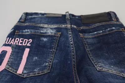 Pre-owned Dsquared2 Dsquared² Blue Icon High Waist Straight Denim Boston Women's Jeans ()