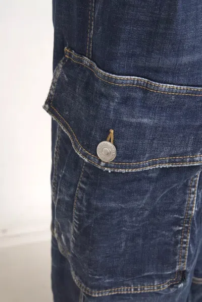 Pre-owned Dsquared2 Dsquared² Blue High Waist Cotton Cargo Baggy Denim Women's Jeans ()