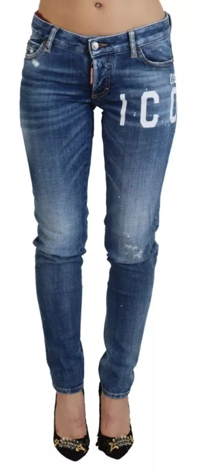 Pre-owned Dsquared2 Dsquared² Blue Icon Low Waist Skinny Jennifer Denim Women's Jeans ()