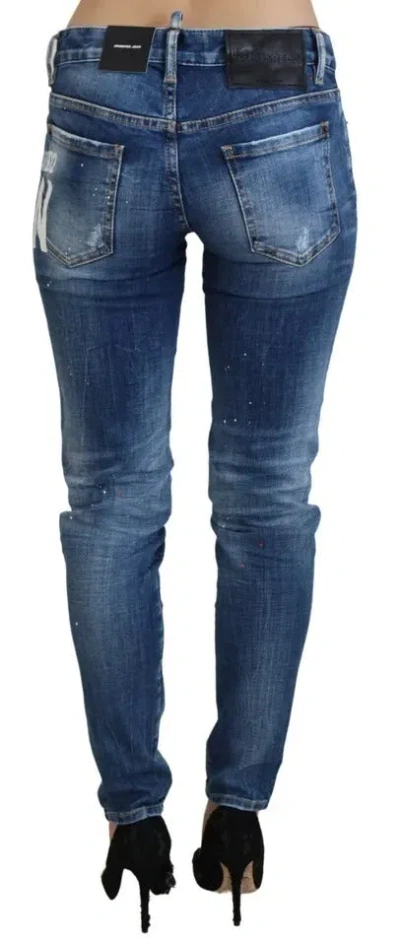 Pre-owned Dsquared2 Dsquared² Blue Icon Low Waist Skinny Jennifer Denim Women's Jeans ()