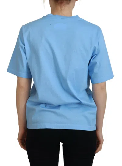 Pre-owned Dsquared2 Dsquared² Blue Logo Print Cotton Crewneck Short Sleeve Women's T-shirt ()