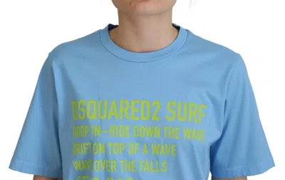 Pre-owned Dsquared2 Dsquared² Blue Logo Print Cotton Crewneck Short Sleeve Women's T-shirt ()