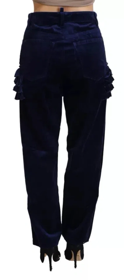 Pre-owned Dsquared2 Dsquared² Blue Ruffles Highwaist Cotton Denim Boston Fit Women's Pants ()