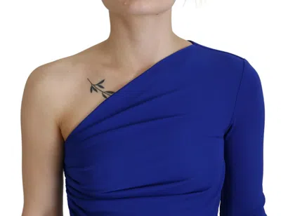 Pre-owned Dsquared2 Dsquared² Blue Viscose One Shoulder Slim Fit Blouse Women's Top ()