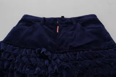 Pre-owned Dsquared2 Dsquared² Blue Ruffles Highwaist Cotton Denim Boston Fit Women's Pants ()