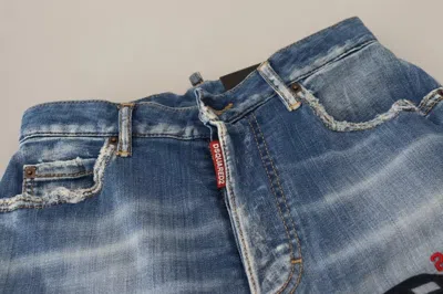 Pre-owned Dsquared2 Dsquared² Blue Washed High Waist Straight Denim Boston Women's Jeans ()