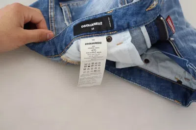 Pre-owned Dsquared2 Dsquared² Blue Washed Cotton Mid Waist Flared Denim Women's Jeans ()