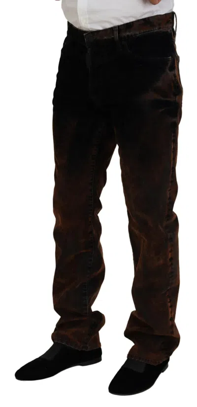 Pre-owned Dsquared2 Dsquared² Brown Washed Cotton Straight Fit Casual Denim Men's Jeans ()