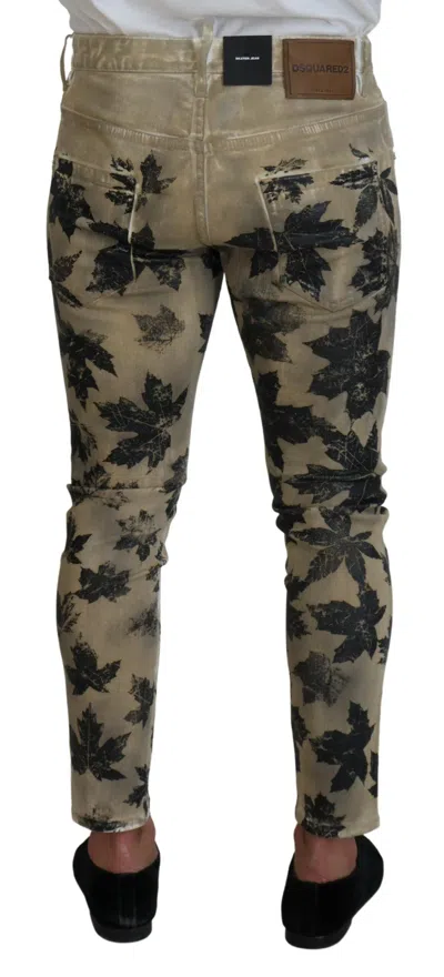 Pre-owned Dsquared2 Dsquared² Brown Cotton Printed Skinny Men Casual Denim Men's Jeans ()