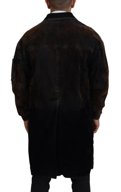 Pre-owned Dsquared2 Dsquared² Brown Full Button Men Long Coat Cotton Men's Jacket ()