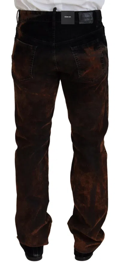 Pre-owned Dsquared2 Dsquared² Brown Washed Cotton Straight Fit Casual Denim Men's Jeans ()